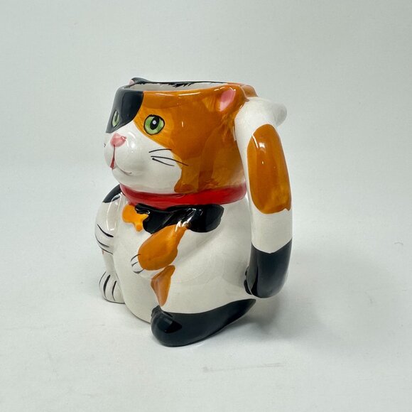 3D Calico Cat Surprise Mouse Inside Ceramic Tea Cup Coffee Mug Pier 1 Imports - Picture 12 of 16